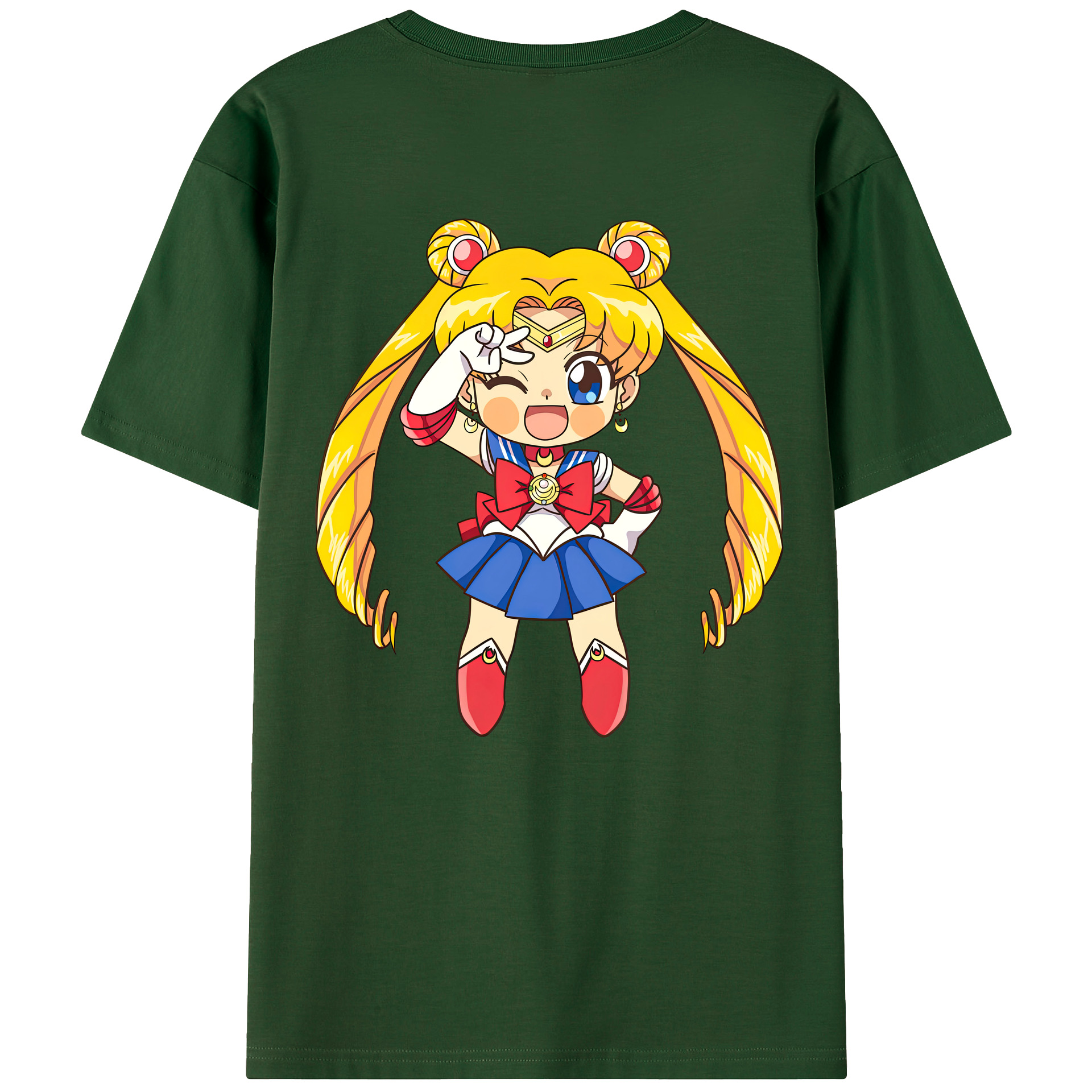 （画像用） 美少女戦士セーラームーン 月野 うさぎ つきの うさぎ Sailor Moon Tsukino Usagi 綿100％半袖Tシャツ（背面プリント）